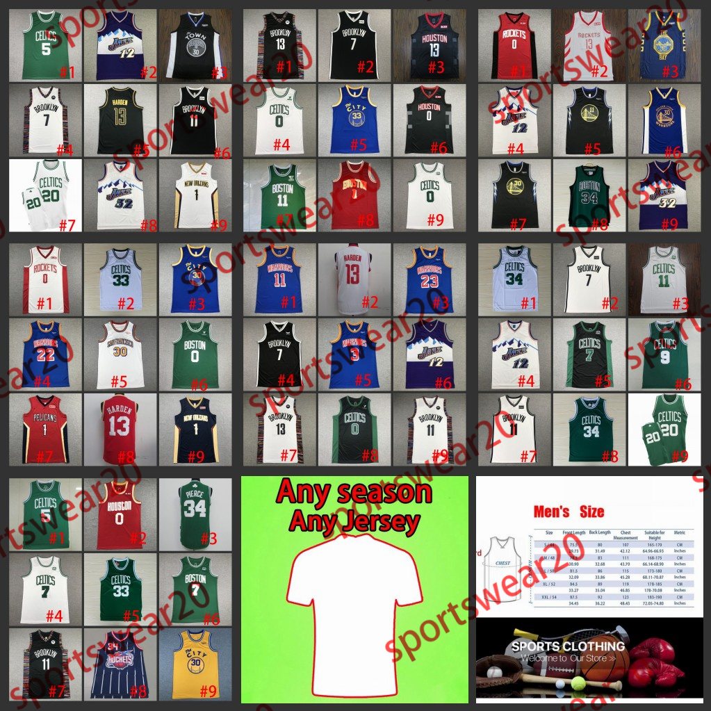 

Basketball Jerseys Sewing 2022-2023 lrving Curry Thompson 0 Tatum 7 Brown Stephen Smith Durant Stocktonss 12 0 30 7 11 Men's youth jersey