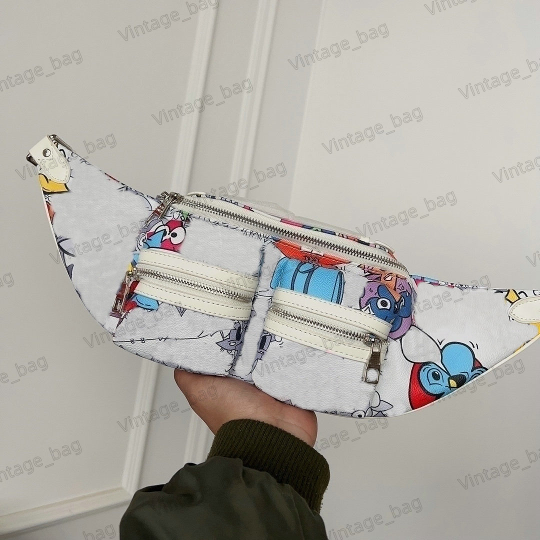 

Bumbag Multipocket Unisex Sling Bag Cross Body Fanny Pack Cartoon Pattern Monograms Canvas Designer Chest Pack Waist Bags M21853
