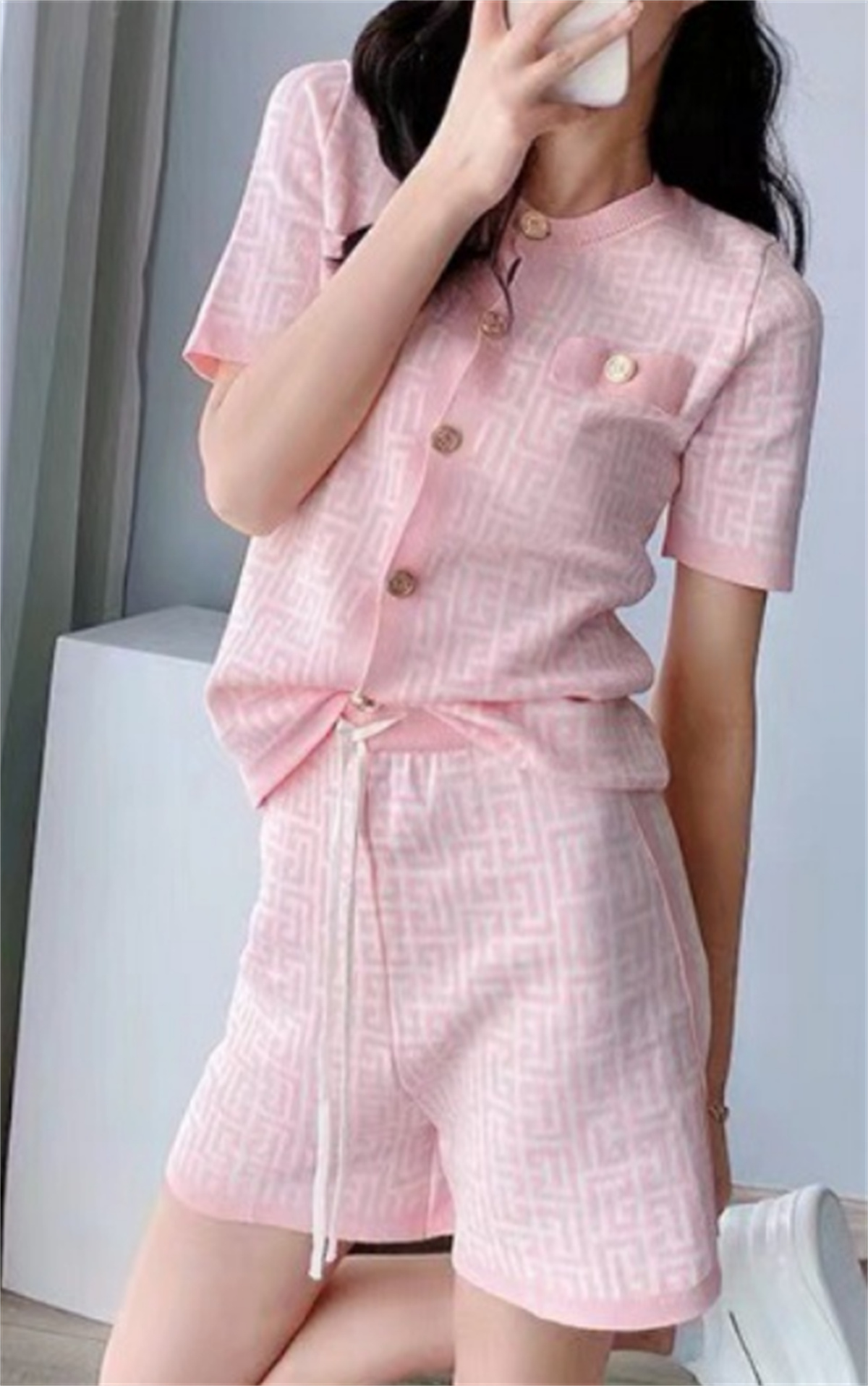 

Designer Tracksuits Women 2 Piece Shorts Set Outfits Short Sleeve T Shirt Jogger Sport Suit Letter Print Sportswear outfits Mujer Party Dress Suit Size S-2XL, Pink