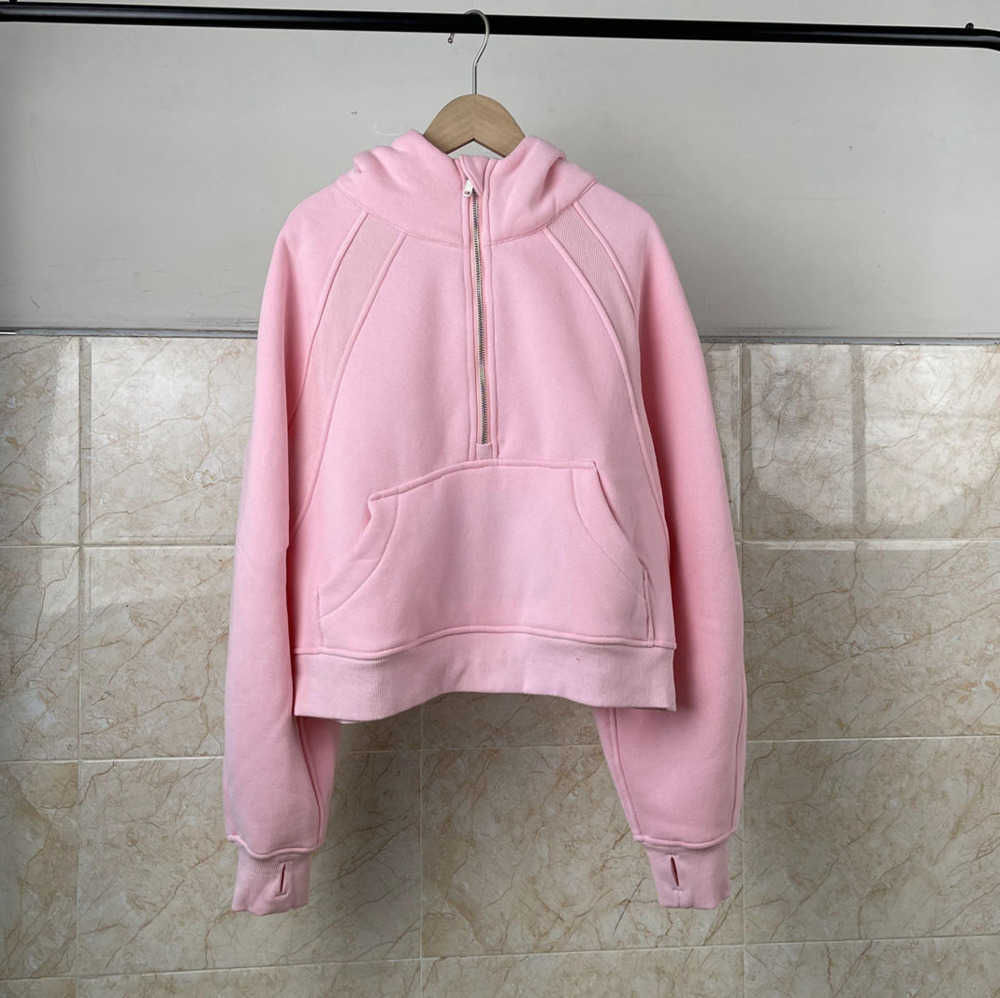 

Lulus Yoga Sweatshirt Half Zip Scuba Hoody Hoodies Outdoor Leisure Lu Sweatshirts Gym Clothes Women Tops Workout Fitness Thick Motion current 29ess, Brown