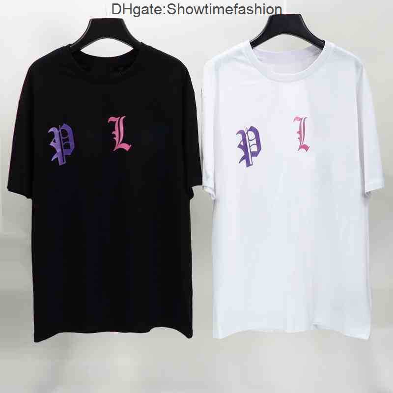 

22ss Hip Hop Men Fashion T Shirt Palms Letter Print Short Sleeve Tshirt Doll Loose Tshirts Women Round Neck Cotton tshirts High C8X5, White