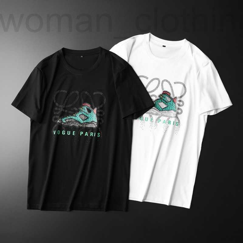 

Men's T-Shirts Designer short-sleeved t-shirt round neck embroidery double mercerized cotton half-sleeved bottom shirt large men's clothing 2023 summer Y4KN, White