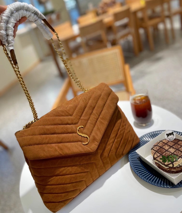 

Designer 7A Women Shoulder Bags Lady Genuine Leather Chains Bag Handbags Messenger Shopping Crossbody Bags Totes Cross body Wallet Purse 30cm/20cm High Quality, Brown yy