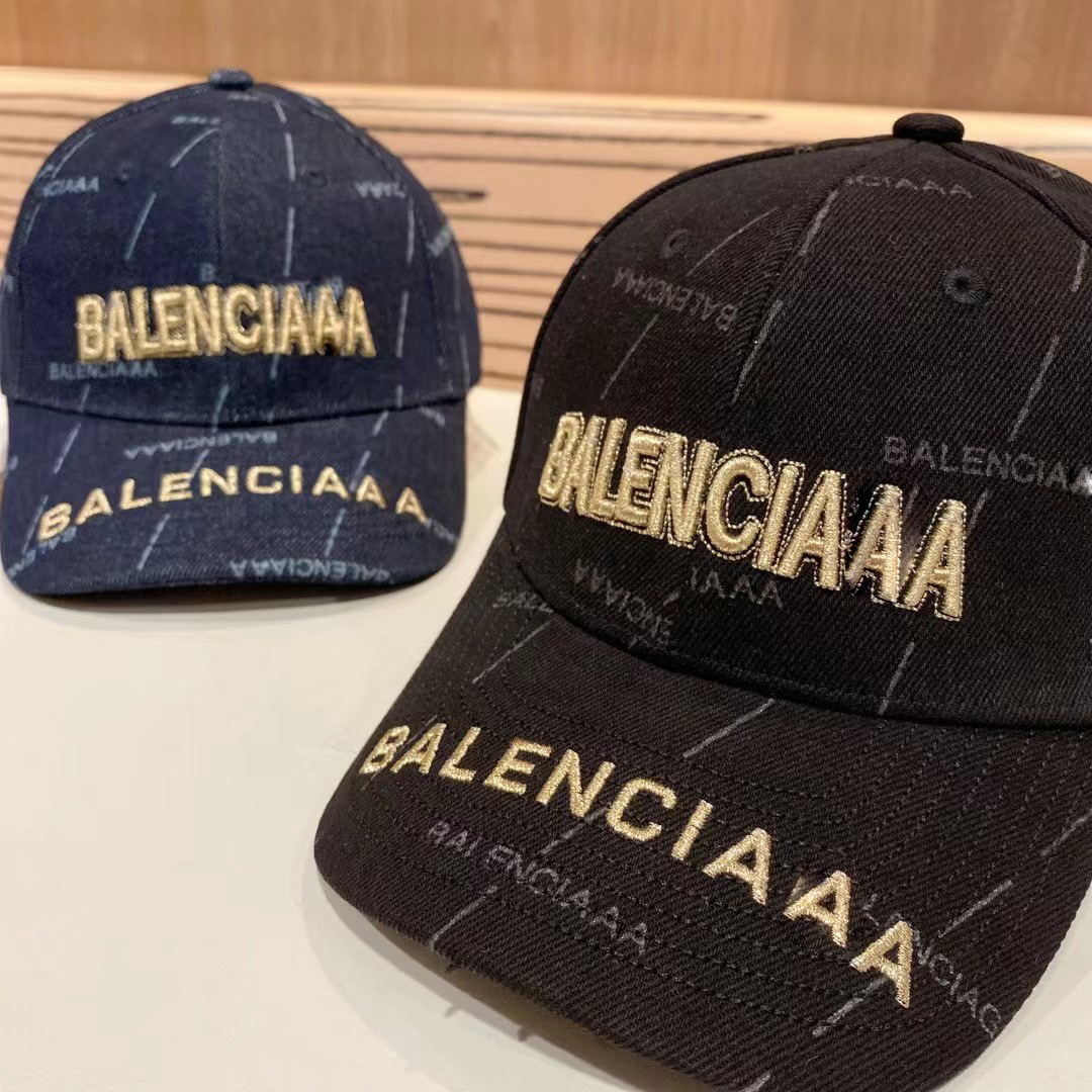 

Couple sports fashion designer ball cap 3D letters embroidered denim material two colors casquette, Blue