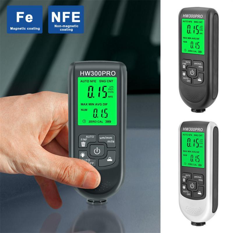 

Gauges HW-300PRO Auto Thickness Gauge Digital Coating Car Paint Tester 0.1micron/0-2000 Film Measuring 230227