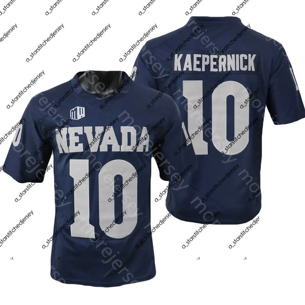 

Football Jerseys NCAA College Nevada Wolf Pack Football Jersey Colin Kaepernick White Navy Size S-3XL All Stitched Embroidery, As pic