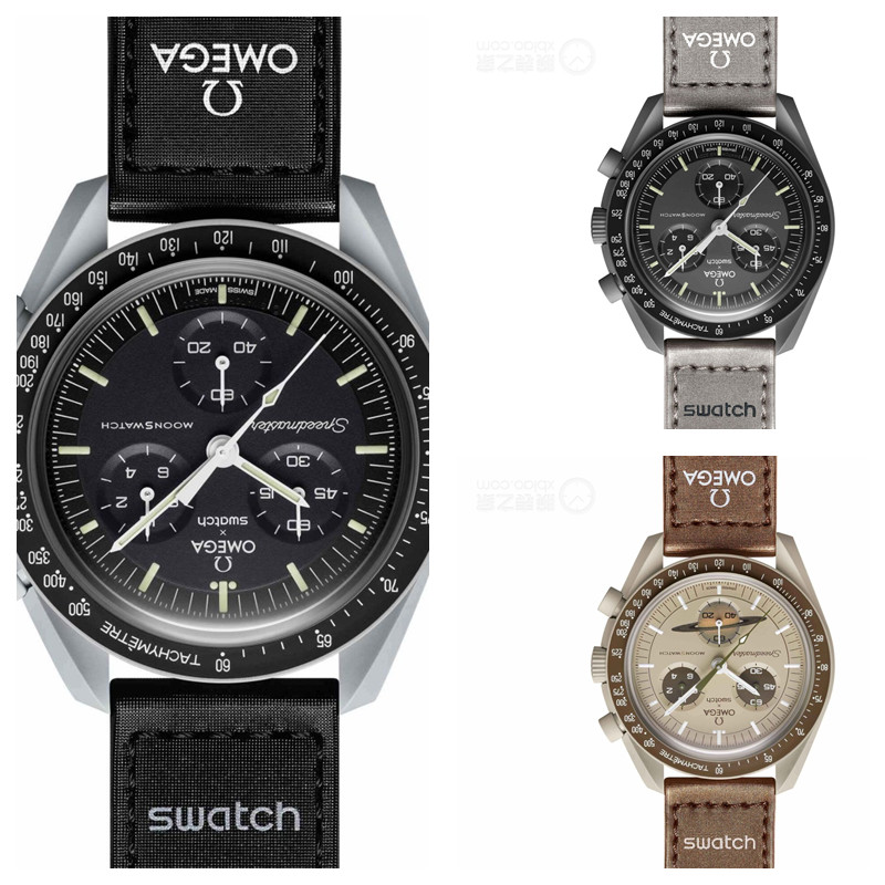 

2023 Hot Men Watches Omega x Swatch 6-pin Full-featured Hardlex Speedmaster planet Quartz Watch Moons Style Waterproof WoMen Wrist swatch Watch A01, 12-box
