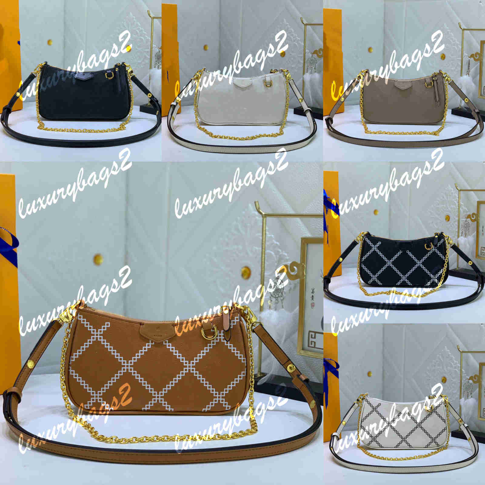 

Cross Body Easy Pouch On Steap Fashion Bags Designers Chain Purses Mini Tote Bag M81066 M81137 Genuine Leather 19cm Messenger Bags Tote 6 Colors Wallets Purse, Grey emboss