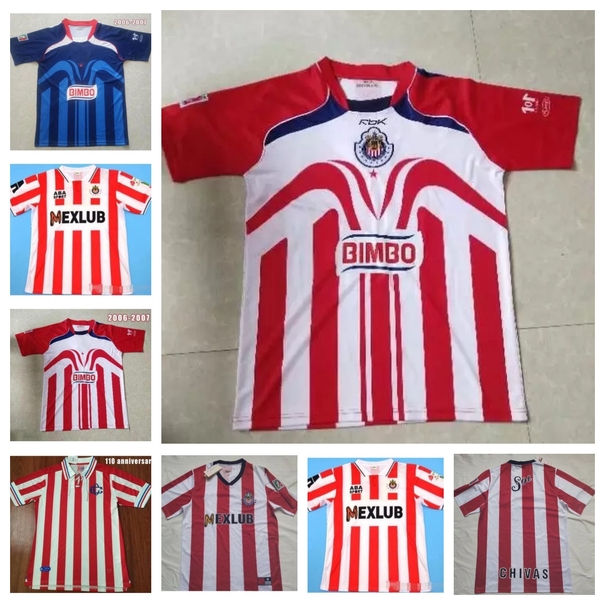 

Retro soccer jerseys classic 06 07 08 96 97 Chivas regal 1996 1997 2006 2007 home R. PIZARRO Guadalajara 110 years Retro football shirt, 04