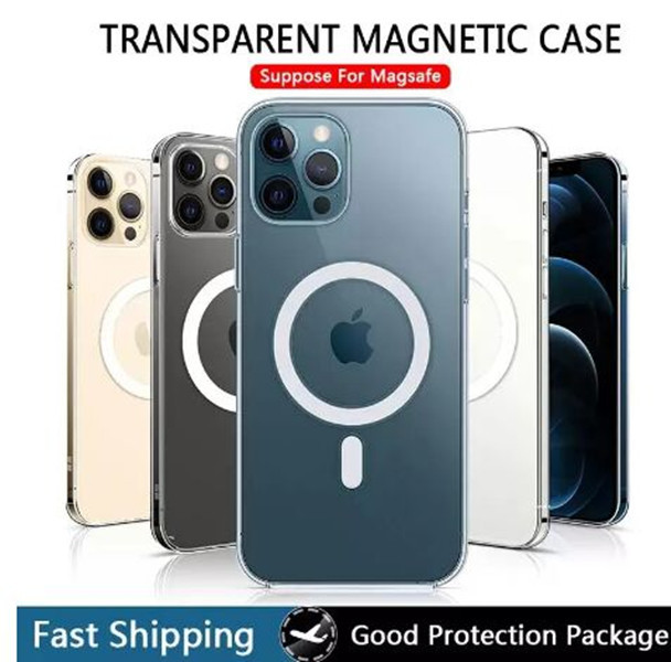 

DHLMagsoge Transparent Clear Acrylic Magnetic Shockproof Phone Cases for Samsung S23 S22 iPhone 14 13 12 Pro Max Mini With Retail Package Compatible Magsafe Charger, Without retail box