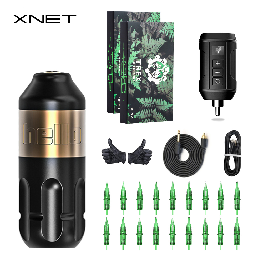 

Tattoo Guns Kits XNET Professional Wireless Tattoo Kits Permanent Makeup Rotary Machine Set For Body Art Permanent Makeup Scalp Pigmentation 230227