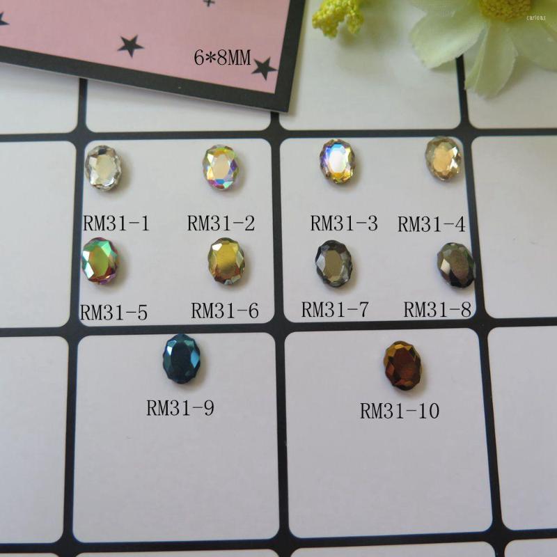 

Nail Art Decorations 5pcs Cute High Quality 6 8MM Flat-Back Oval Shape Crystal Gem Stone RM31