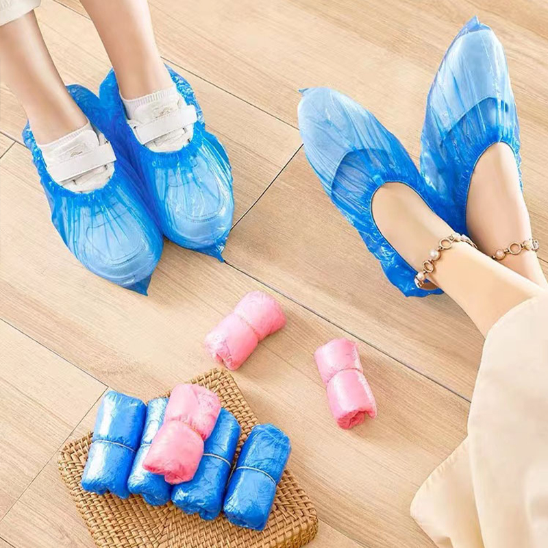 

100 disposable thickened plastic breathable shoe covers PE waterproof and anti-slip shoe covers