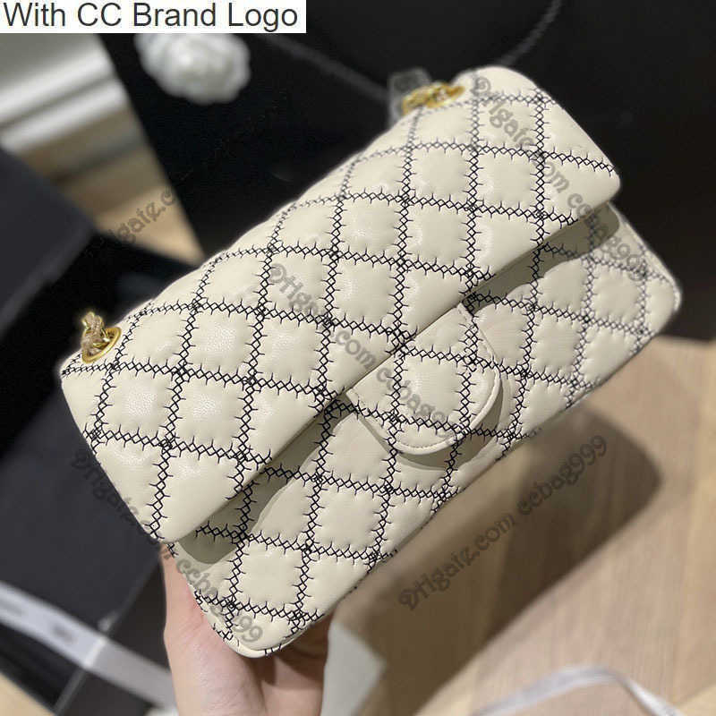 

CC Brand Shoulder Bags Designesr Classic Double Flap Luxury Bag Quilted Lambskin Knitting Embroidery Diamond Crossbody Golden Hardware Handbag Totes Shoulder Po, Grey