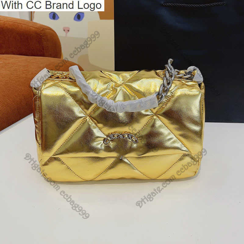 

CC Brand Totes 24cm Shiny Metallic 19 Sheepskin Bags Timeless Classic Diamond Quilted Designer Handbags Women Silver Hardware Mouth Cover Tote Three-color Chain, Box