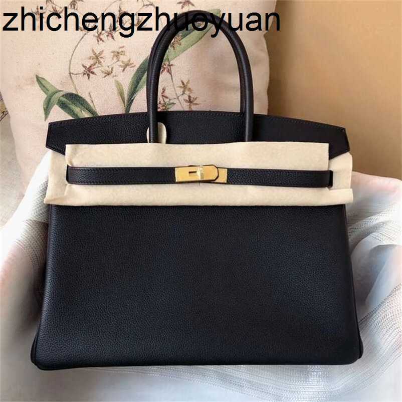 

Designer new Birkin Herme Women Handbags Bag leather womens litchi grain calfskin lock bridal hand fashion bag, Bright red 35cm gold