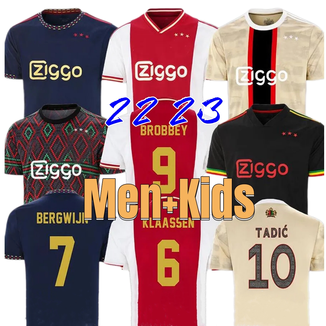 

TADIC 21 22 23 AjaXS Soccer Jerseys fans player BASSEY BERGHUIS Third black Kit BLIND KLAASSEN BERGWIJN MARLEY 2022 2023 football shirts men kids uniforms 16-3XL, 22 23 home patch