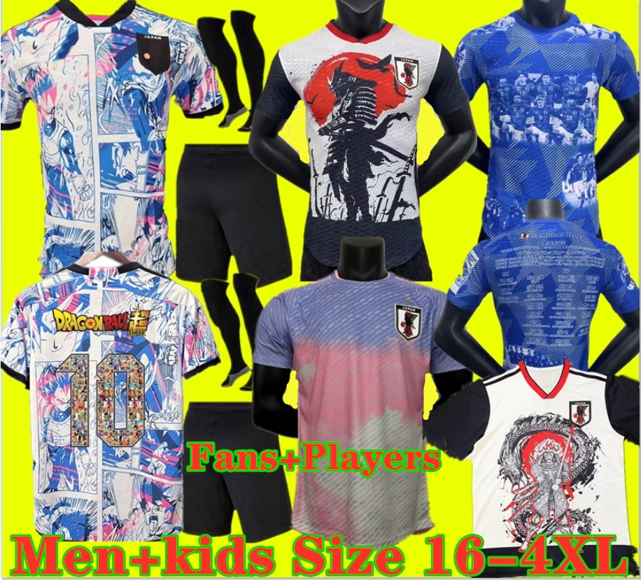 

Japan 2022 Soccer Jersey MINAMINO NAGATOMO DOAN YOSHIDA ASANO 2023 match day details special-edition 22 23 Football Shirt OSAKO men set kids kit Player, 2023 cartoon