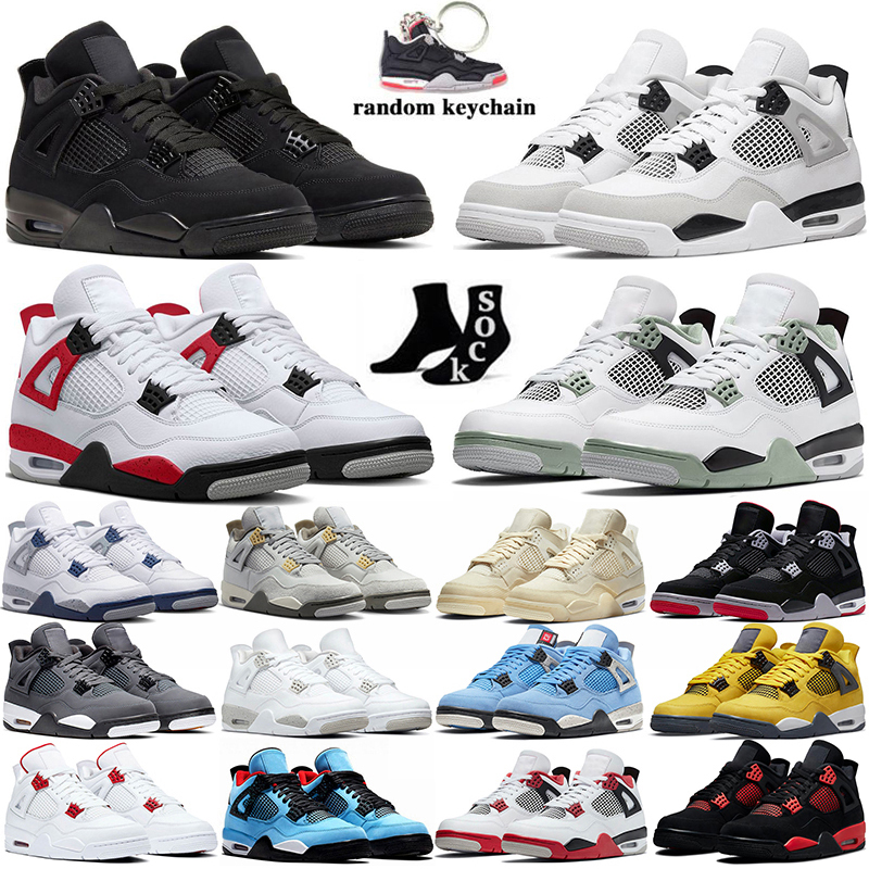 

4 basketball shoes for men women 4s Outdoor Military Black Cat Red Thunder White Oreo Cactus Jack Blue University Infrared Cool Grey mens sports sneakers 36-47, # 6