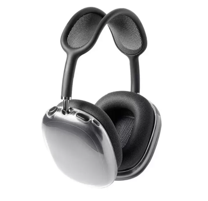 

Headphone Earphones Accessories Solid Transparent TPU case Silicone Cute Protective Cover, Black