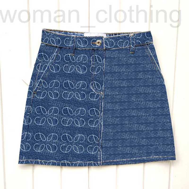 

designer Women Denim Skirts Spring Summer Short Designer Print Blue Casual Style XBFK
