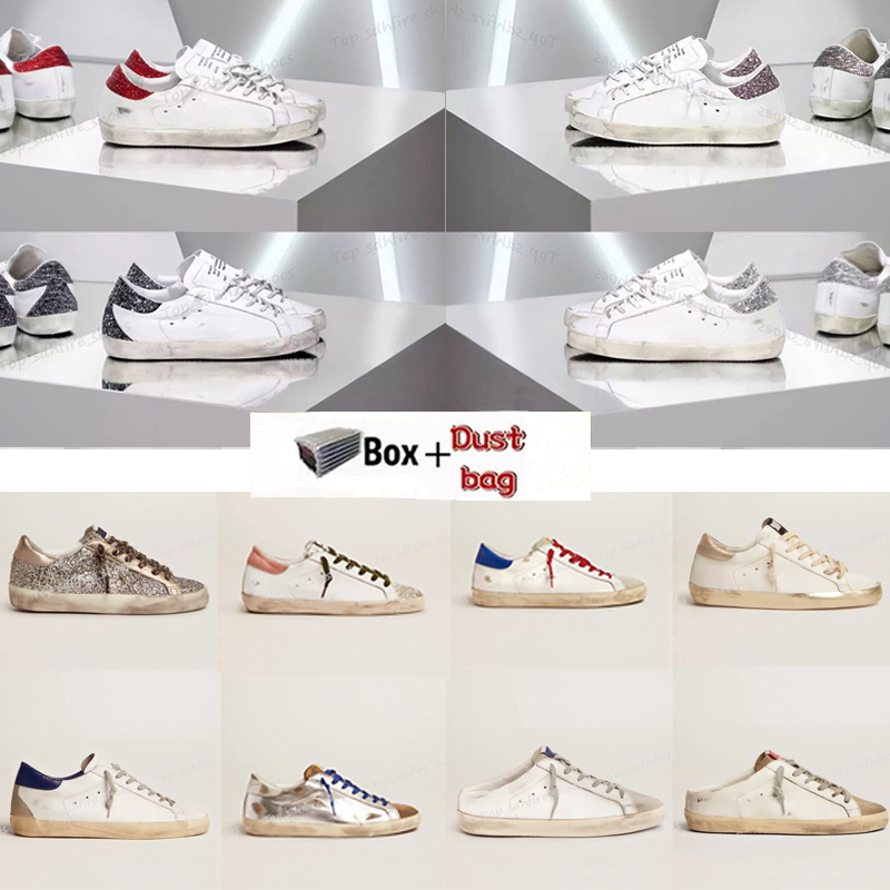 

2023 Designer Luxury Classic Casual Shoe Sneakers New Release Super Star Golden Sequin White Gooseity Do-Old Dirty SHOES with box, # 62