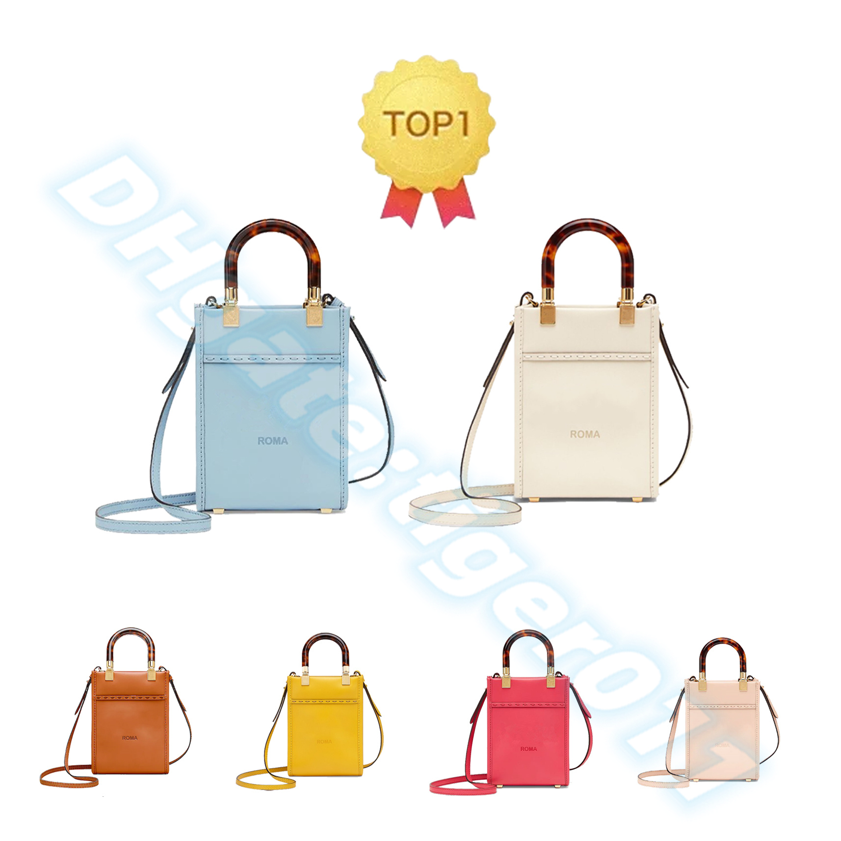 

Glass handle Crossbody mini Totes sunshine womens classic sunshine bag men fend bag Roma Shoulder bag pochette Leather handbags shoulder strap bag gift tote bag, Blue