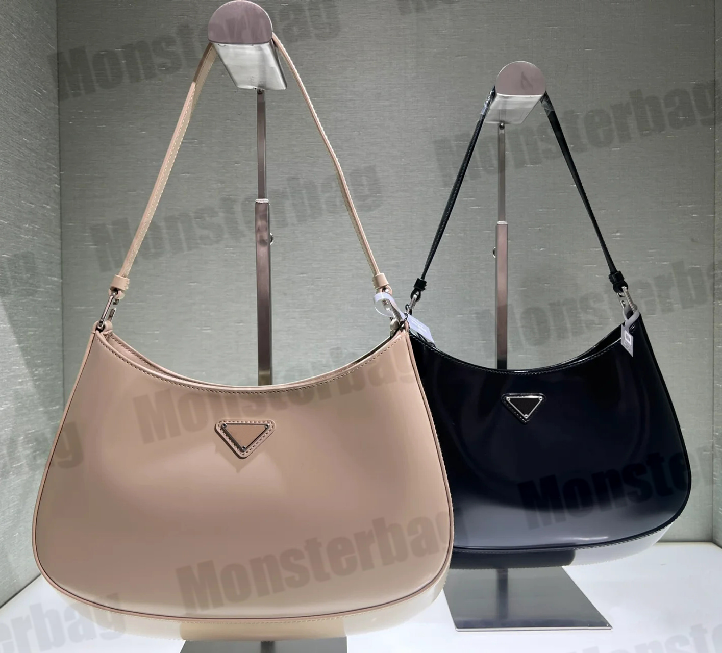 

Cleo Bag Shoulder Bag Hobo Bags Brushed Leather Crystals Luxury Designer P Women Lady High Quality Fashion Classic Small Tote Handbags Purses, Color 38