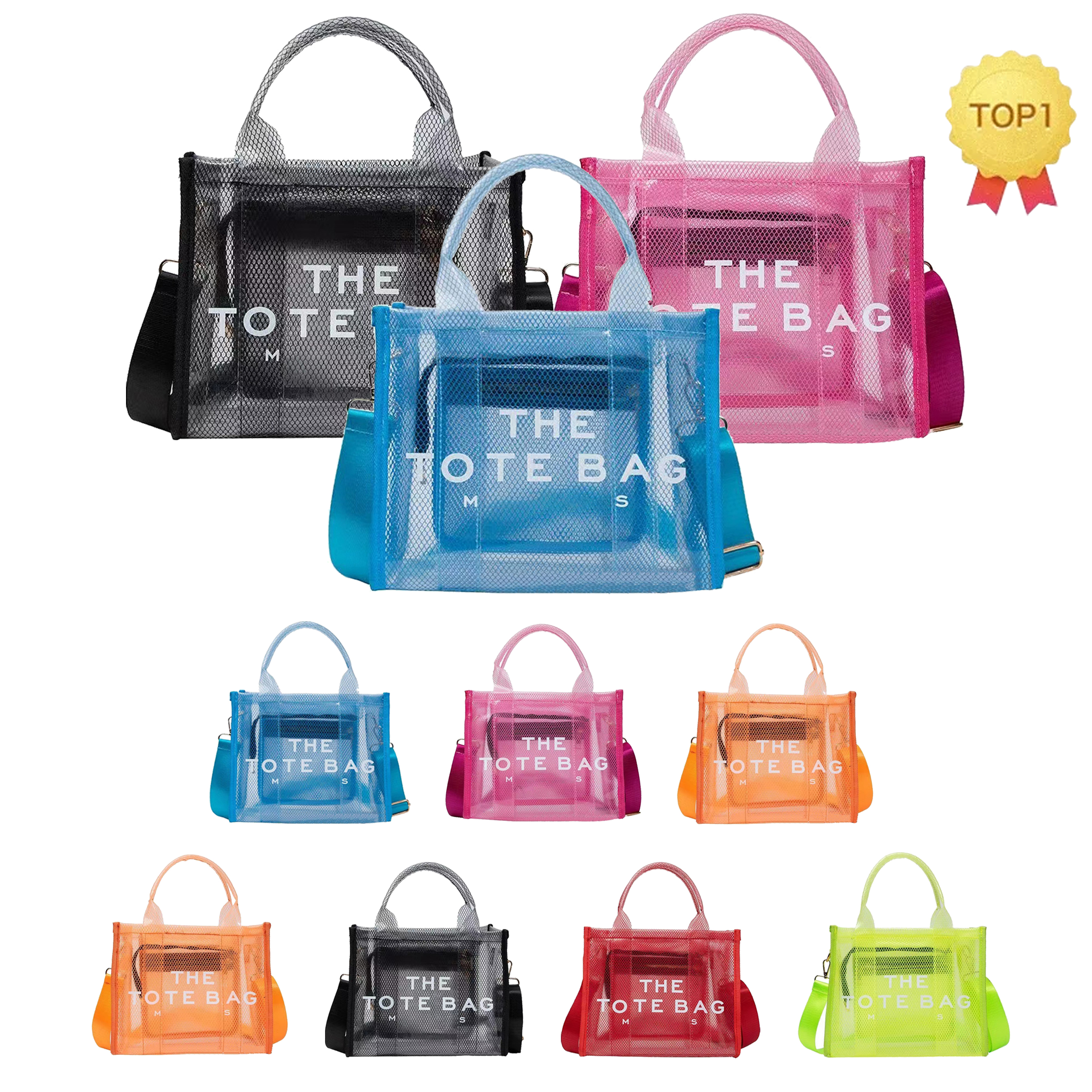 

2 size COOL marc jocob the tote bag casual Shopping bag handbag Womens Crystal bag Beach clear clutch shoulder bag Womens Mens sling bags cross body bags luggage bag, Light green