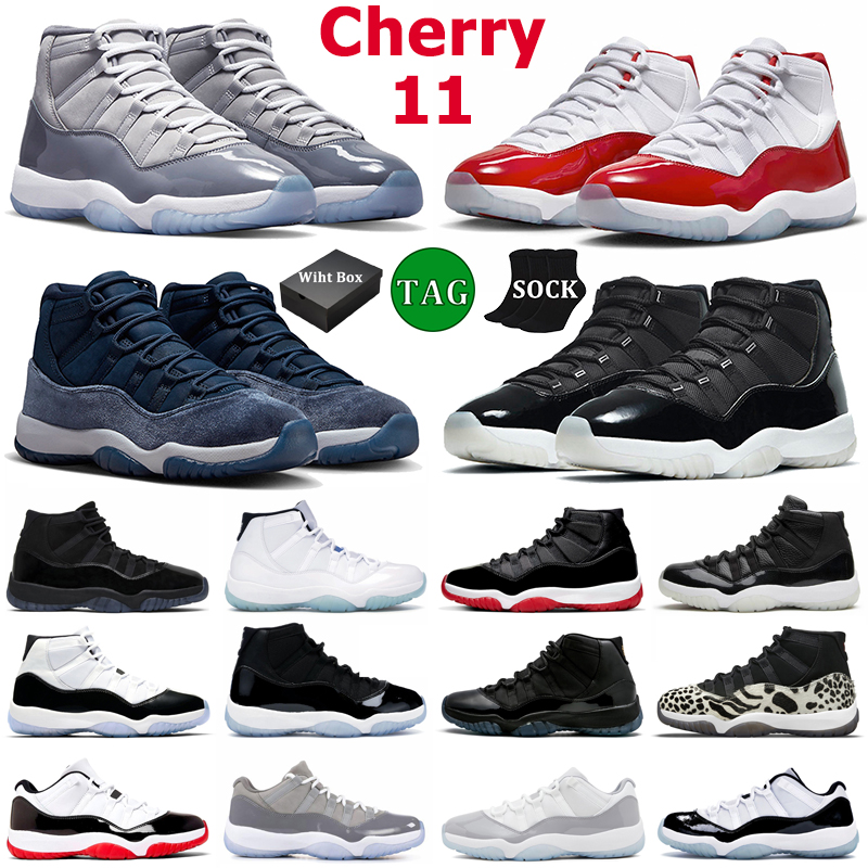 

Box With Jumpman 11 Basketball Shoes Men Women 11s Cherry Cool Grey Midnight Navy Jubilee 25 25th Anniversary Low 72-10 Bred Mens Trainers, 30