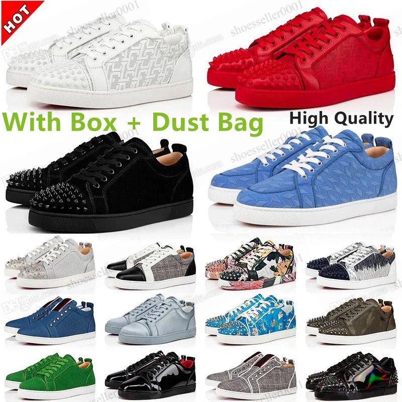 

2023 Designer Mens Red Bottoms Shoes Low Cut Christians Sneakers Loafers Platform Genuine Leather Spikes Suede Bottom Women Luxury Shoe Trainers Big Size 5-13, 31