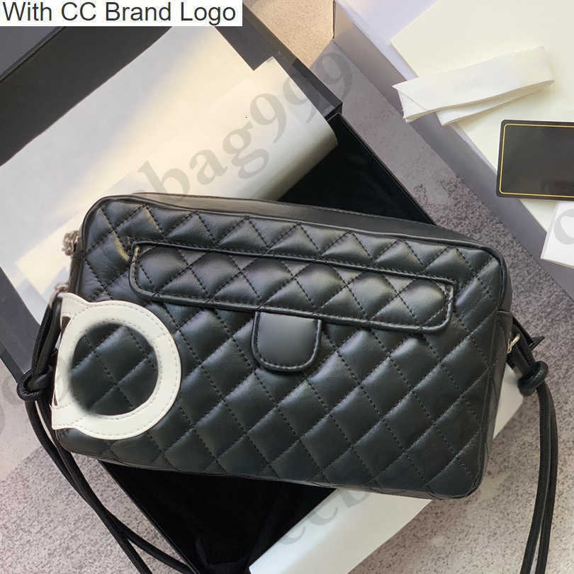 

CC Brand Shoulder Bags Vintage Kangpeng Calfskin Camera Bags Classic Quilted White Embroidery Badge Silver Hardware Designer Large Capacity Handbags Crossbody W, Box