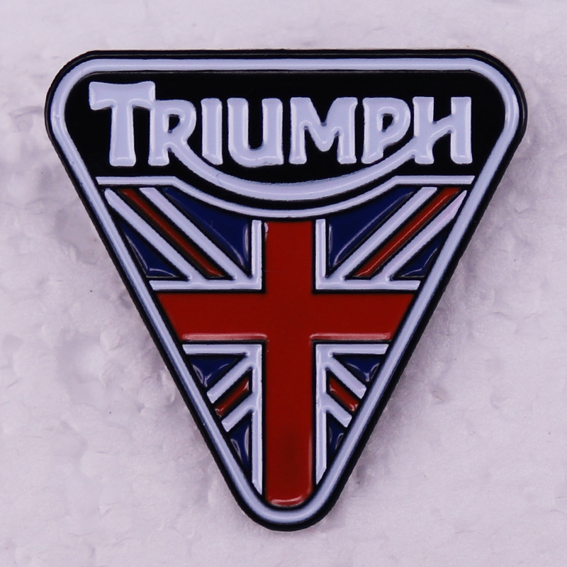 

British Triumph motorcycle logo brooch Cute Anime Movies Games Hard Enamel Pins Collect Metal Cartoon Brooch Backpack Hat Bag Collar Lapel Badges, As picture