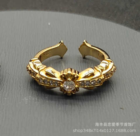 

Luxury Ch Brand Ring Heart Cross Couple Opening New Chromes Designer Rings Men Women Fashion Finger Jewelry Lover Gifts Wvd3