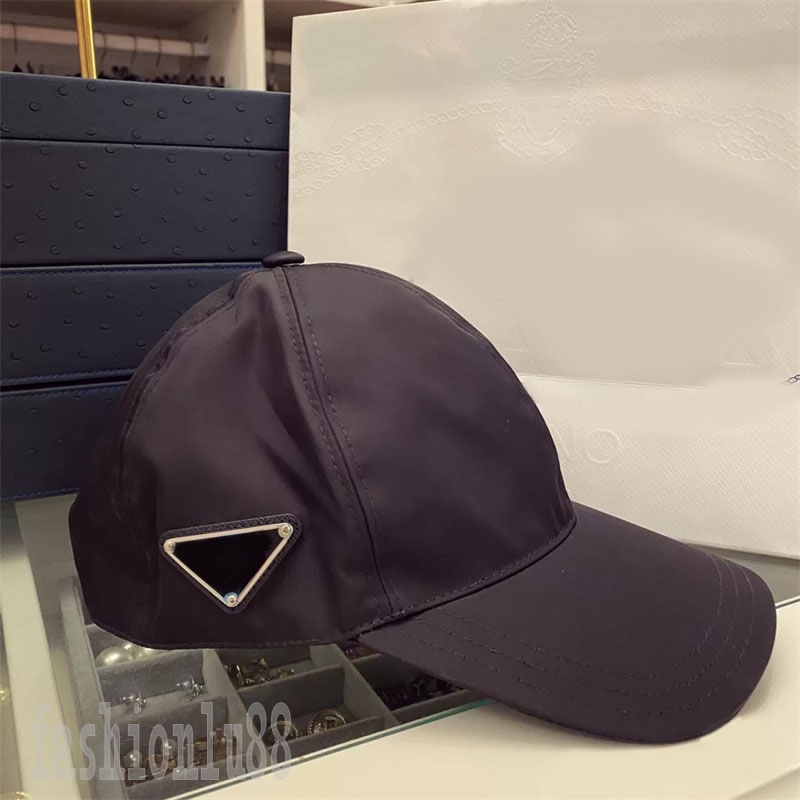 

Designer hat fashion fitted hats for men black bule solid color with metal enamel triangle casquette unisex luxury trendy designer baseball hats PJ033 B23, 7#