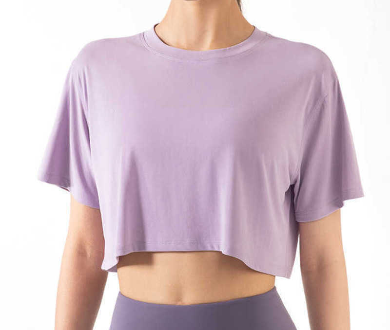 

Women' T-Shirt lululem Solid Color Women' T-shirt Short Sleeve Casual Fashion Yoga Sports Top Running Exercise Soft Loose Fit Gym Clothes Workout Athletic, Purple