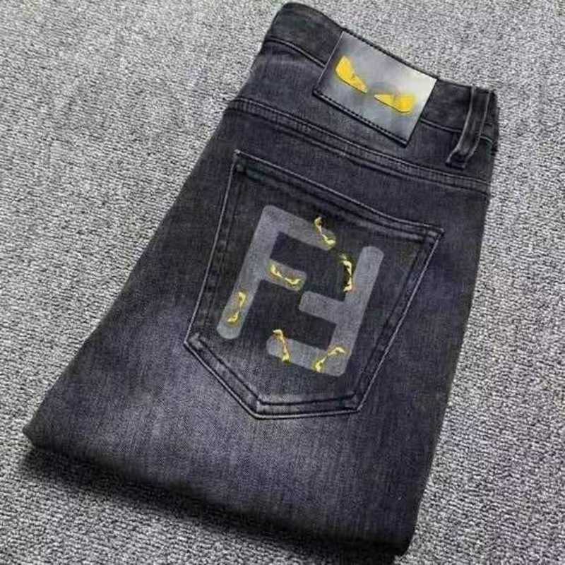 

Men's Jeans Designer 2022 Spring and Autumn New Fashion Embroidery Prin Slim Fit Pants 6IOY, Dark gray