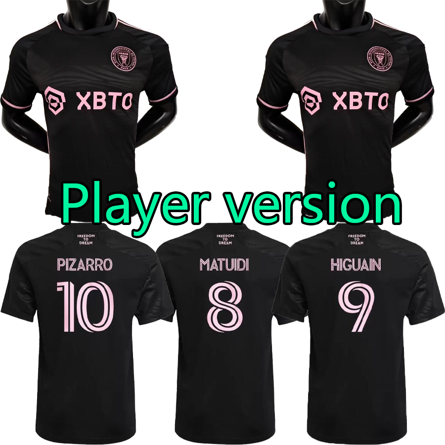 

Player version Miami CF Soccer Jerseys Inter Matuidi HIGUAIN CAMPANA YEDLIN BECKHAM MLS 23 24 football men shirt, Black