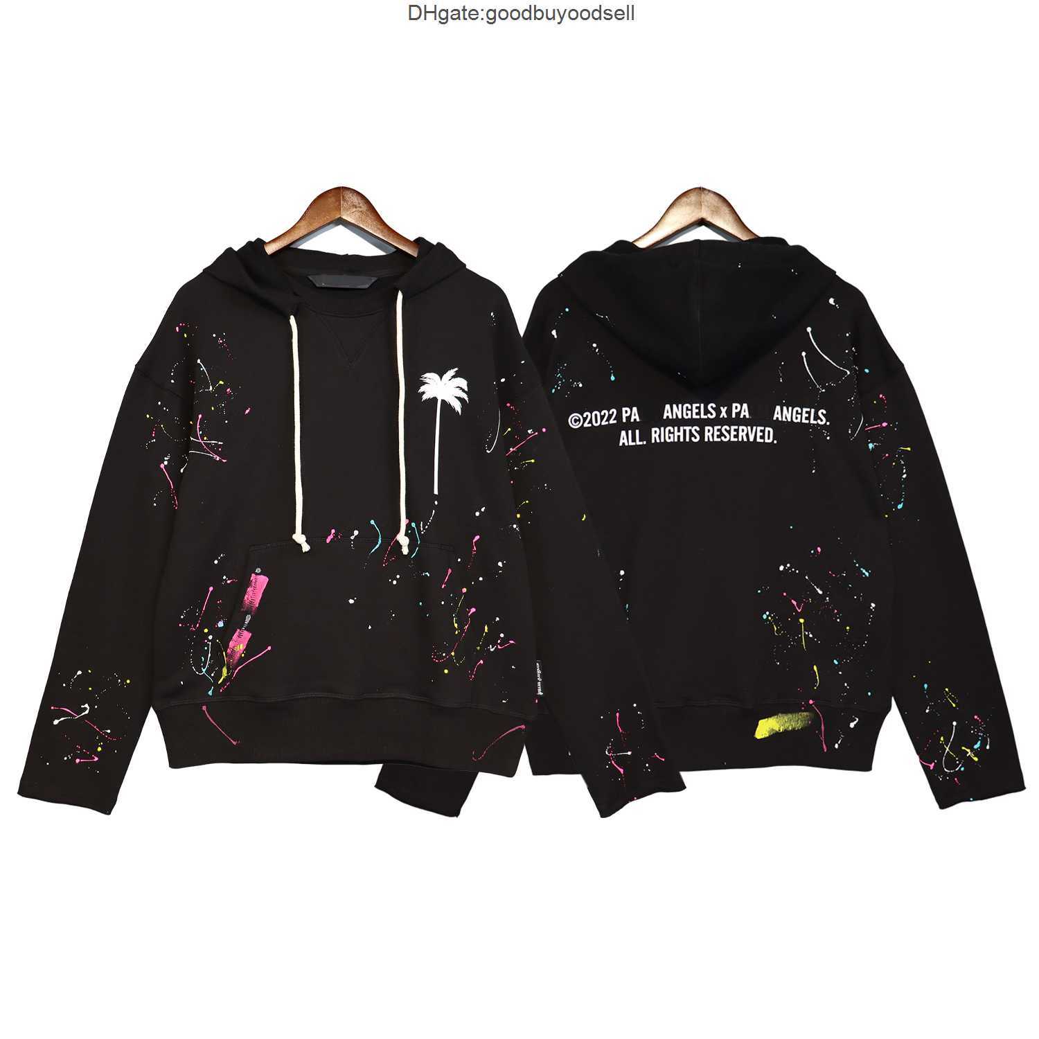 

Spring/Summer 22 Men' Black Painted Palm Tree Print Casual Heavyweight Hoodie VCZJ