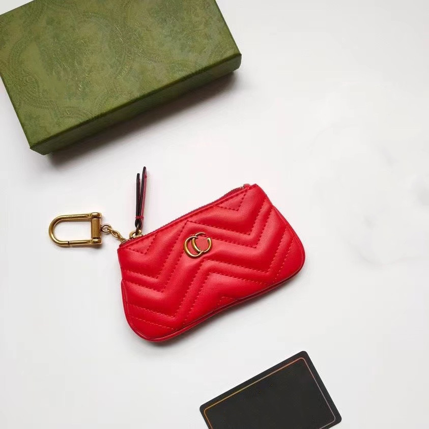 

Designer short wallet change purse new multifunctional portable women's lipstick key mini bag upscale simple multi-color can be the first key bag, Pink