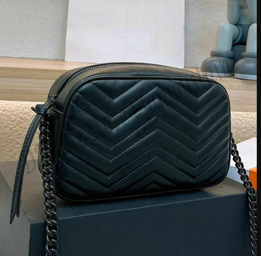 

Designer Women Marmont Quilted Camera Shoulder Bag Italy Luxury Brand 2G Quilting Leather Small Crossbody Handbag Lady Cross Body Strap Trunk Chain Bags