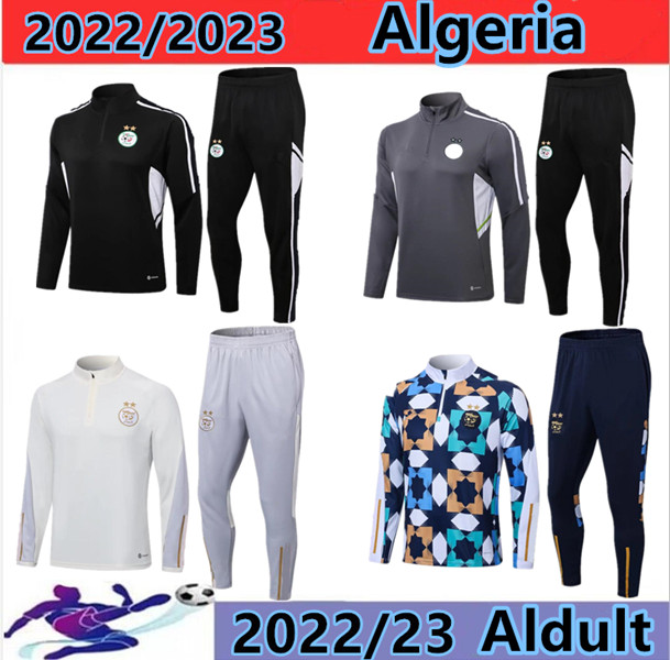 

2022/2023 Algeria tracksuit MAHREZ soccer Jerseys men kids 22/23 Algerie BOUNEDJAH Survetement maillot de foot FEGHOUL sportswear football training suit, White