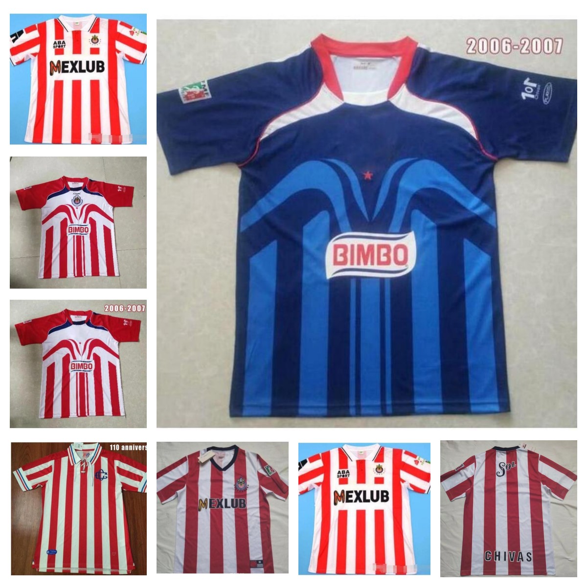 

Retro Newest soccer jerseys classic 06 07 08 96 97 Chivas regal 1996 1997 2006 2007 home R. PIZARRO Guadalajara 110 years Retro football shirt top thai quality, 01