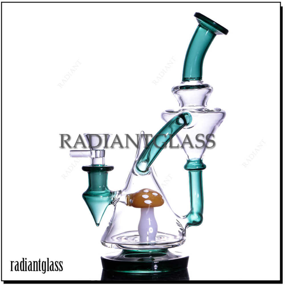 

Hookahs New Glass Bong Recycler Bongs Mushroom Perc with Bowl Mini Glass Pipe Tobacco Smoking
