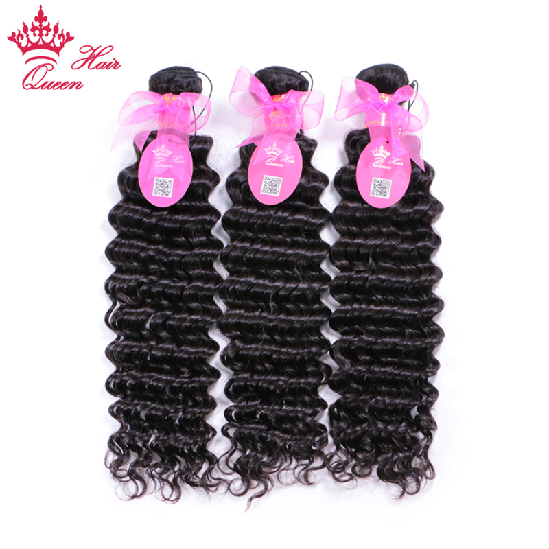 

Brazilian Deep Wave Hair Weave Bundles 100% Human Virgin Raw Hair Weaving Natural Color Free Shipping Queen Hair Official Store, #1b(natural black)