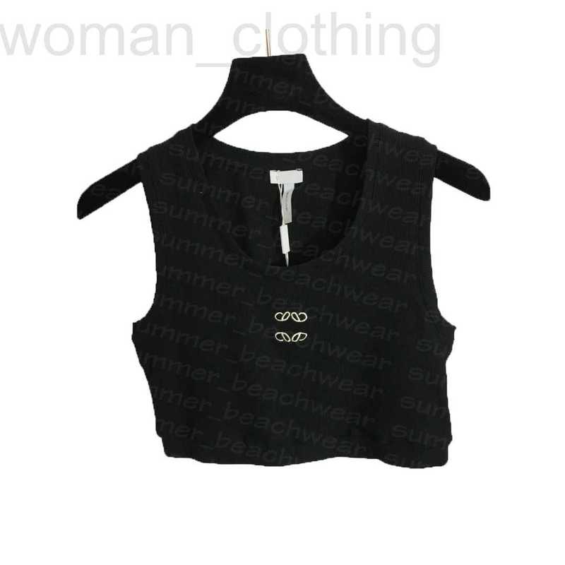 

designer Embroidered Knits Tees Women Sexy Crop Top Summer Fashion Sport Bra Yoga Tops Woman Vest 6AL4, White