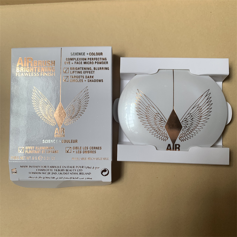 

Air brush brightenning flawless finish pressed powder Pillow talk makeup highlight 9g, White