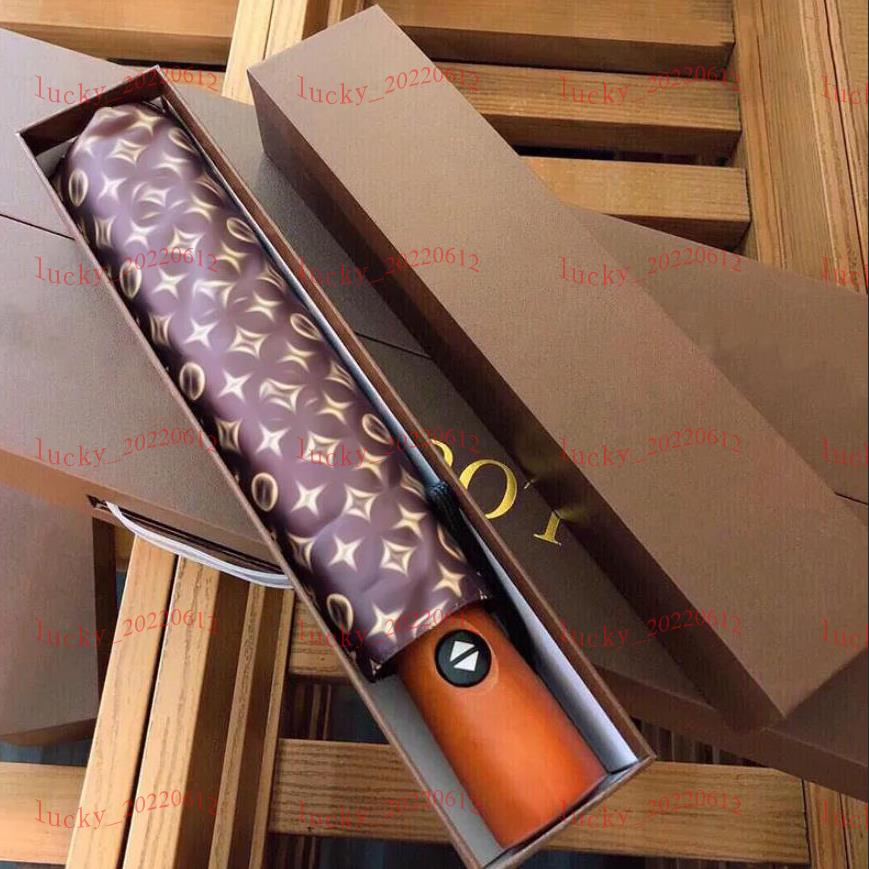 

New arrival ! Luxury umbrella designer BU letter print Umbrella Lady Waterproof Windproof Sun Shade Travel Portable UV Protection Folding Umbrellas With Box VU-1104