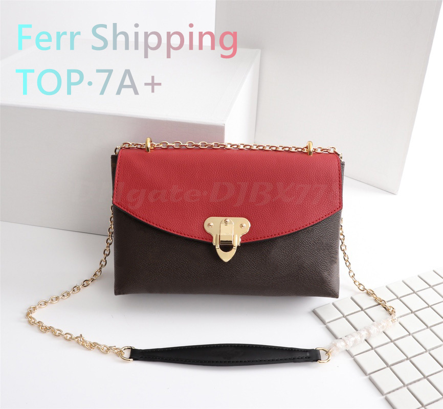 

Designer luxury womens bag Saint Placide chain bag Casual fashion shoulder bag letter printing Leather handbag M43713 M43714 M43715 M43486 TOP messenger bag, Red