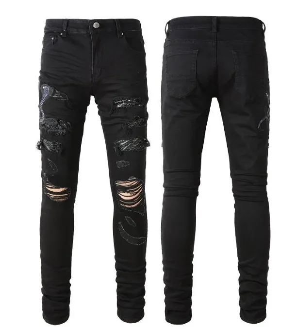 

Am jeans designer mens skinny desig 22 colors pants Long hippop Sticker Embroidery Slim Denim Straight streetwear Skinny wholesale 30-40 VPFF, No.39